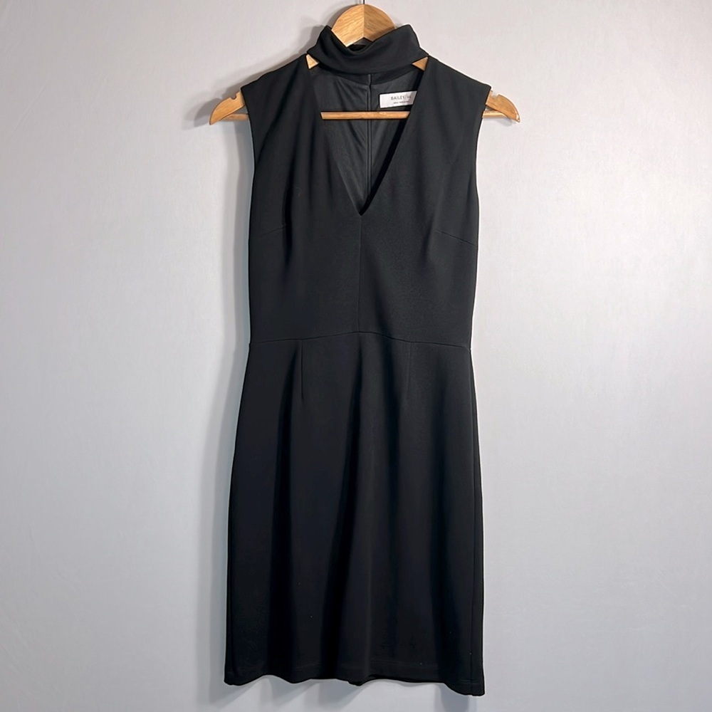 Bailey 44 Black Choker Neck Sheath Cocktail Dress size S NWOT